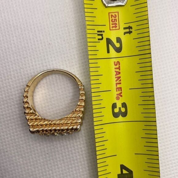 💛 Vintage 18k HGE CZ Statement Ring - Picture 7 of 7